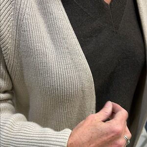 Emanuel Ungaro Cream and Brown Cardigan